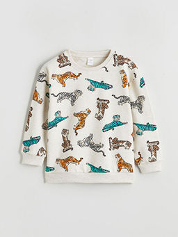 Kaplan Bask?l? Erkek ?ocuk Sweatshirt