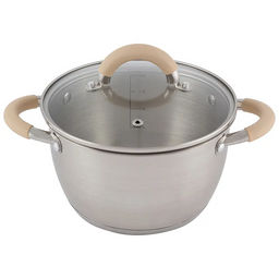 Кастрюля Fortuna 2.5 л, нерж сталь с крышкой, матовый корпус, ручки с силиконом арт.007218 /Mallony/  фото 3