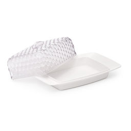 Цена за 2 шт. Масленка "Мозаика" (бело-прозрачный) М5571