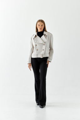 Полупальто женское демисезонное 25999 (пепельный/ёлочка) - Kankan фото 39