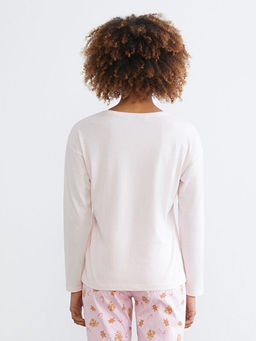 Bisiklet Yaka Y?lba?? Temal? Kad?n Pijama ?st?