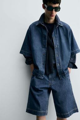 SHORT SLEEVE DENIM SHIRT - Zara фото 6