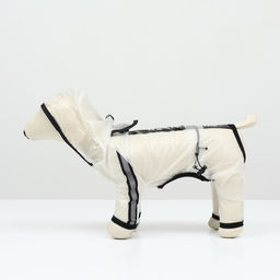 Дождевик-комбинезон для собак, р-р ХL (ДС 38, ОГ 50, ОШ 41,5 см, вес 11-15 кг), прозрачный - Simaland фото 5