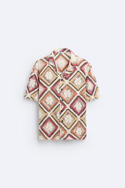 GEOMETRIC CROCHET SHIRT - Zara фото 6