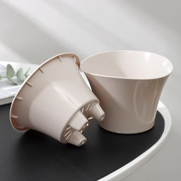 Цена за 2 шт. Кашпо для цветов со вставкой «Лагуна», 600 мл, d=13 см, h=9 см, бежевое