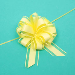 Цена за 10 шт. Бант для оформления подарка "Чудо" 5 см, d=15 см, Жёлтый