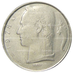 Монета 5 франков 1978 года Бельгия  Надпись на французском (BELGIQUE)