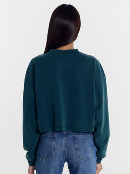 Джемпер женский изумрудный с дизайнерским принтом изумрудная варка 122962 - Mark formelle фото 4