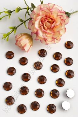 Стразы граненые 12 мм, круглые (100 шт) SF-1592, коричневый №13