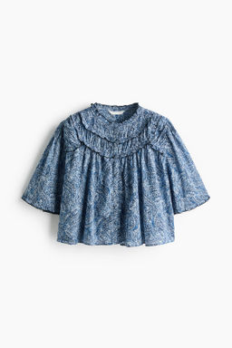 Blusa de algod?n con canes? de volantes
