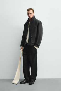 CAZADORA RELAXED FIT LAVADA BOLSILLOS / Gris oscuro - Zara фото 4