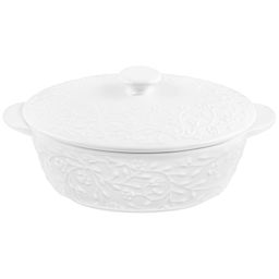 Набор жюльенниц-кокотниц 2 пр. 250 мл 16*10*8 см "Веточки-цветочки" овальная, с крышкой