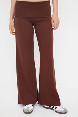 Teen Gri Melanj Beli Katlamal? Wideleg/Genis Paca Pantolon TWOAW26PL00019 - Trendyolmilla фото 3
