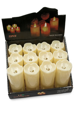 Набор свечей светодиодных на батарейках 5*5*11,5 см (12 шт) SF-7552, №3 (теплый свет) - Больше подарков фото 2