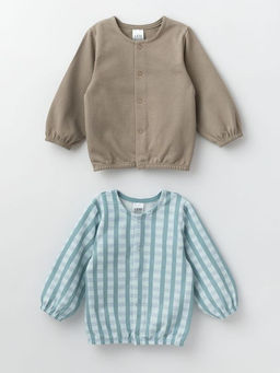 Кофта утепленная комплект 2шт., беж/бирюза - Lesi kids фото 18