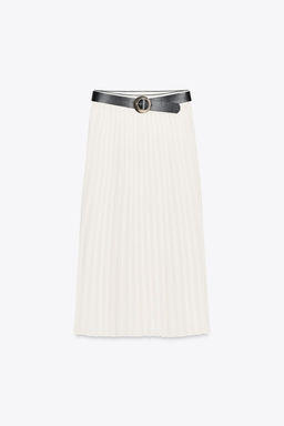 BELTED PLEATED MIDI SKIRT - Zara фото 6