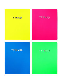 Комплект 12 тетрадей, 48 листов, клетка, 60гр, 4 цвета, матовая обложка