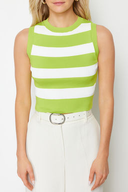 Sar? Crop Cizgili Ince Bluz TWOSS22BZ1173