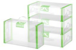 Набор 4 коробок для хранения женской обуви 30*18*10 см Салатовая кайма складные, с ручкой - Elan gallery фото 3