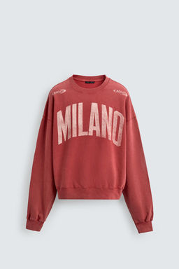 WASHED CONTRAST PRINT SWEATSHIRT - Zara фото 15