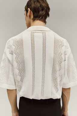 Polo en punto pointelle Loose Fit - H&m фото 4