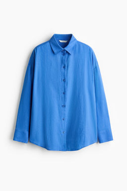 Camisa oversize en mezcla de lino - H&m фото 4
