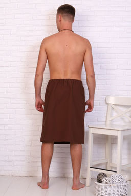 Полотенце для бани и сауны вафельное мужское  на липучке