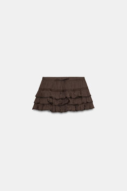FALDA PANTAL?N VOLANTES / Chocolate - Zara фото 5