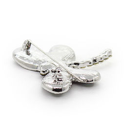 Брошь "Стрекоза-2" перламутр бежевый и гелиотис