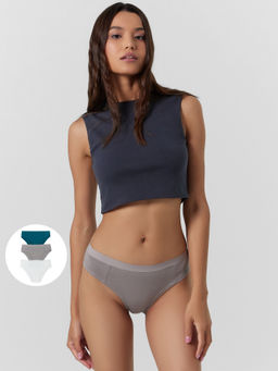 Цена за 2 штуки! Трусы женские слипы мультипак (3 шт.) в сером цвете