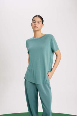 DeFactoFit Oversize-футболка премиум-класса для спортсменов с круглым вырезом и короткими рукавами  фото 3