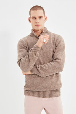 Vizon Casual Slim Fit Y_nl_ Yar_m Bal_k__ D__meli Triko Kazak TMNAW21KZ0394 - Trendyolmilla фото 2