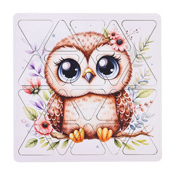 Пазлы малые Сова 20см х 20 см (древесный материал)