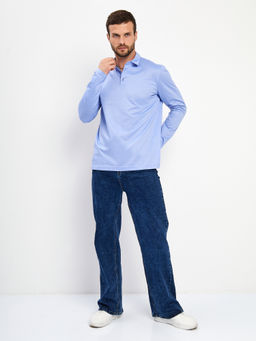 Джемпер мужской с воротником поло GREG G155-PM4-LT1629 (голубой)  фото 6