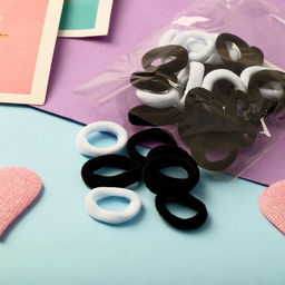 Цена за 4 шт. Резинки для волос «Выбражулька», набор 30 +-1 шт., d=1.4 см, ассорти, чёрно-белые