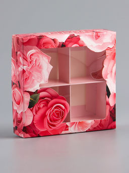 Цена за 5 шт. Коробка под 4 конфеты «Презент», 10.5 × 10.5 × 3.5 см