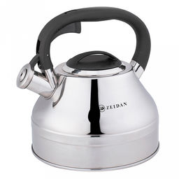 Чайник из нержавеющей стали Zeidan 3л, со свистком, 3-x слойное капсулированное индукционное дно, комбинированная полировка корпуса, фиксированная комбинированная ручка, подарочная коробка (Китай) Подходит для всех видов плит, включая индукционную!