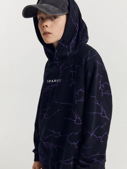 Анорак для мальчиков черный с принтом молнии - Mark formelle фото 3