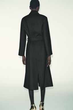 LONG WOOL COAT WITH BELT - Zara фото 16