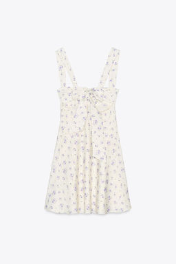 PRINTED SHORT SATIN DRESS - Zara фото 7