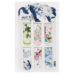 Набор магнитных закладок для книг Calligrata 6 штук, «Цветы», МИКС