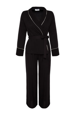 Trendyolmilla Bej Kusakl? Biye Detayl? Kruvaze Viskon Hamile Dokuma Pijama Tak?m? THMAW22PT1109  фото 17