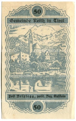 Банкнота 50 геллеров 1920 года Австрия  Райт (нотгельд)