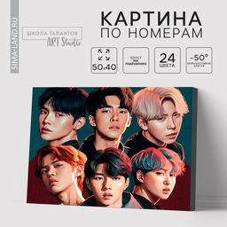 Картина по номерам на холсте с подрамником «Корейская группа», 40×50 см