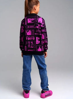 32321250 Брюки джинсовые утепленные флисом для девочек