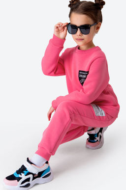 Теплый костюм для девочки из футера с начесом Bonito