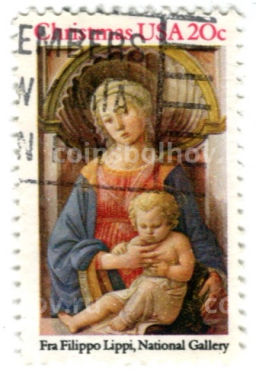 Марка Рождество 1984 год США