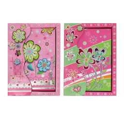 Записная книжка в подарочной коробке, на замочке, А6+, 50 листов, линия Цветы, МИКС