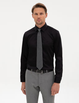 Siyah Slim Fit Uzun Kollu Basic G_mlek - Pierre cardin фото 8