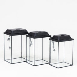 Комплект аквариумов Матрёшка - 3 шт, с крышками, Колонна, 24 л, 30 л, 36 л